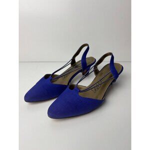 Life Stride Carlene 2 Purple Slingback Kitten Heels 9.5 A/B Womens Shoes